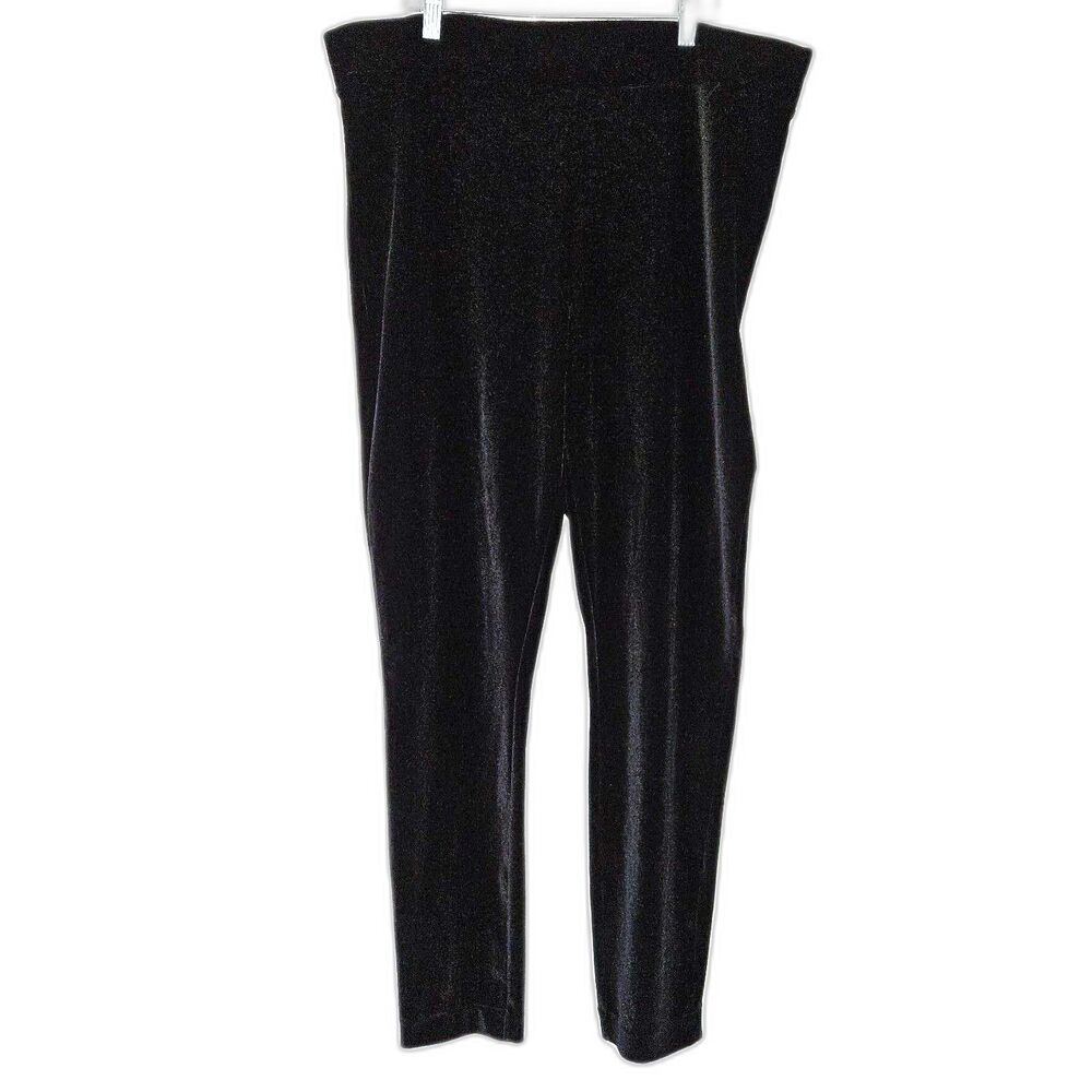 LOFT Velvet Lightweight Pull On Black Pants Party Elegant Event Size XL NWT